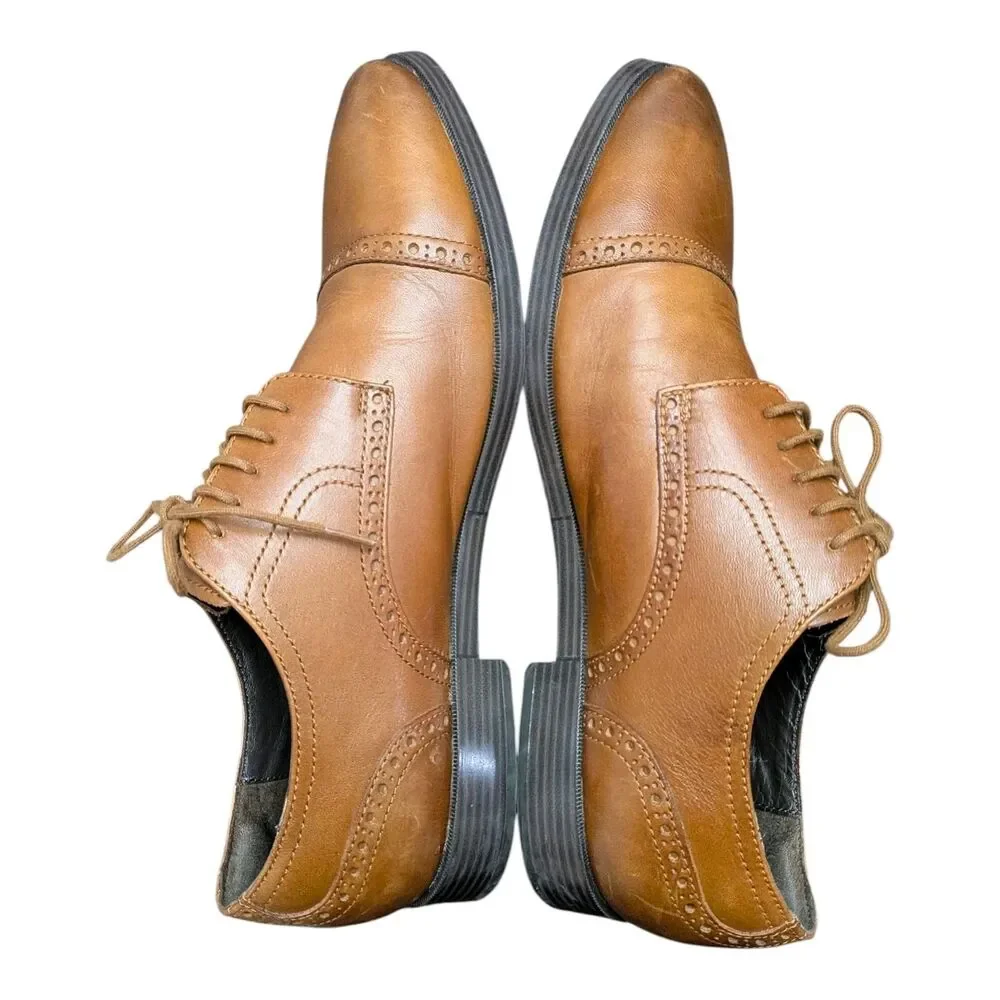 Cole Haan Men's Jefferson Grand Cap Toe Oxford Shoes Brown Leather Size 11 C2379